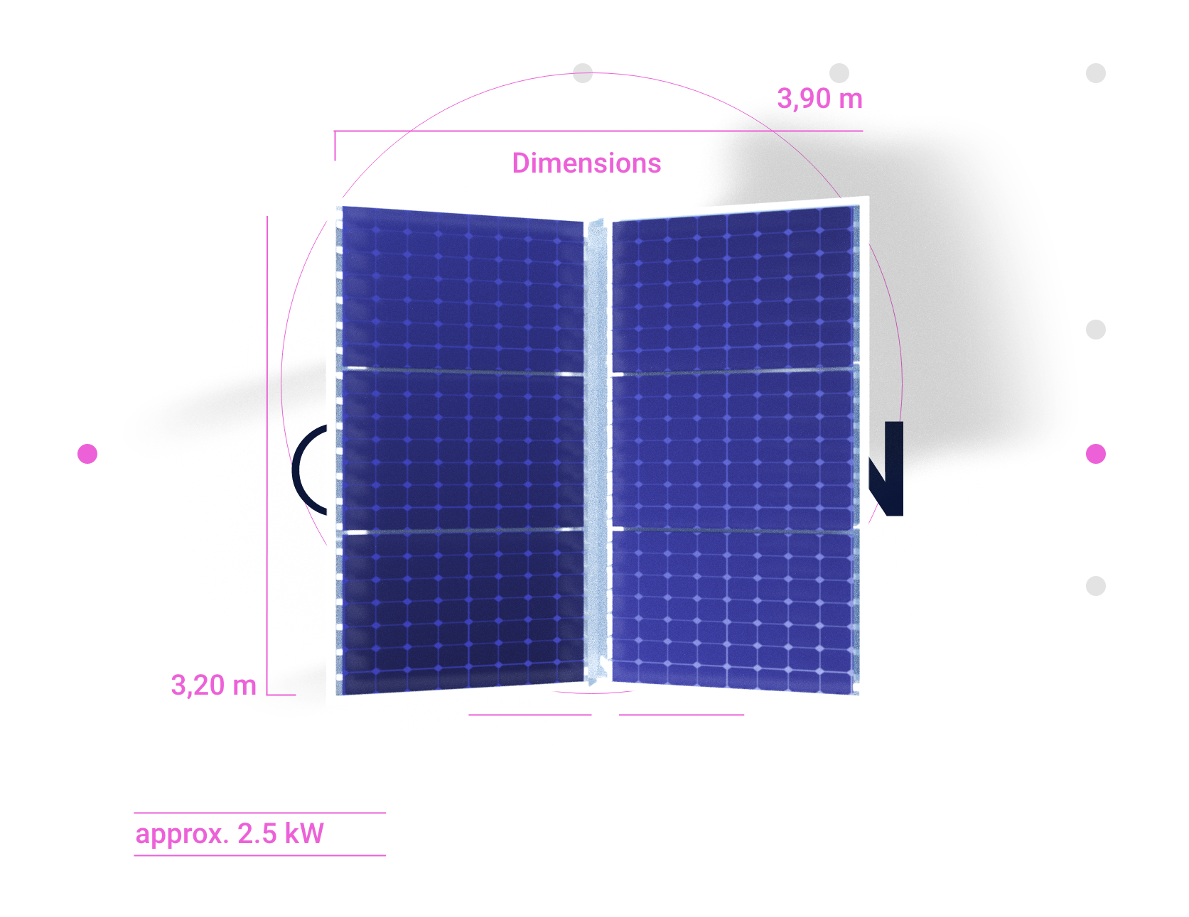 Top view of the product